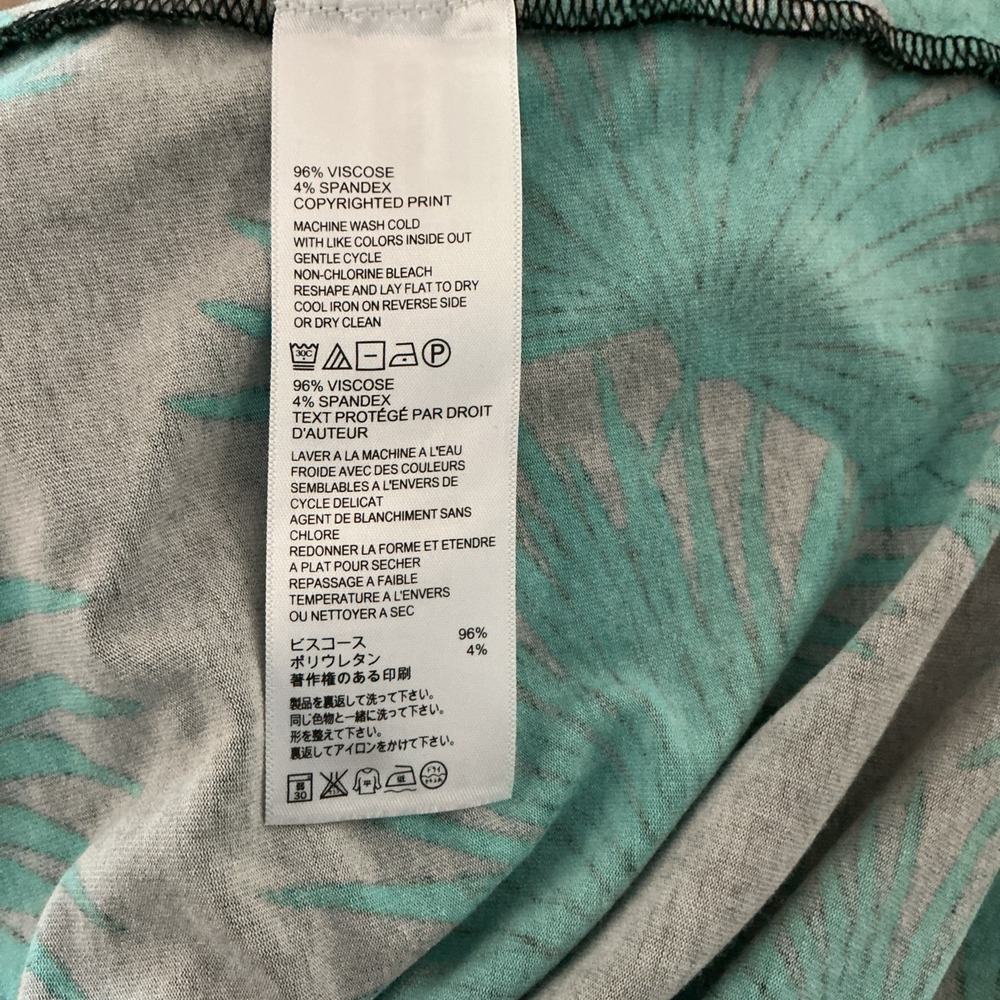 Tommy Bahama Palm Print Maxi Summer Dress Large Green Black Strappy Boho - Picture 4 of 4